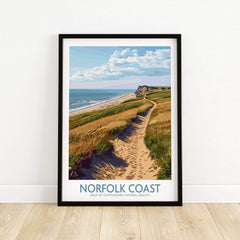 Norfolk Coast Print showcasing a scenic pathway along the beautiful coastline of Norfolk, England's Area of Outstanding Natural Beauty.