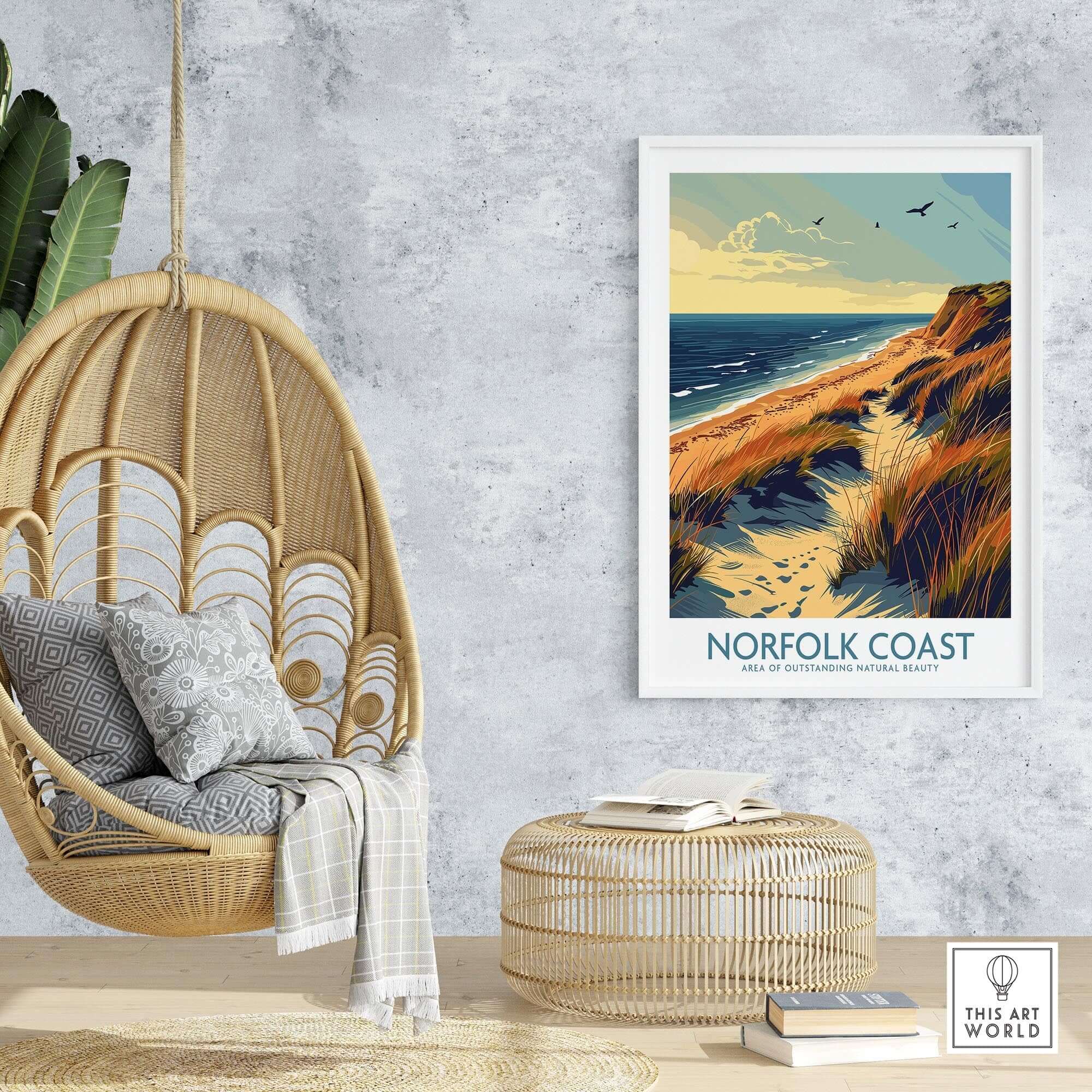 Norfolk Coast Wall Art Print showcasing serene coastal landscapes and stunning natural beauty in home decor.