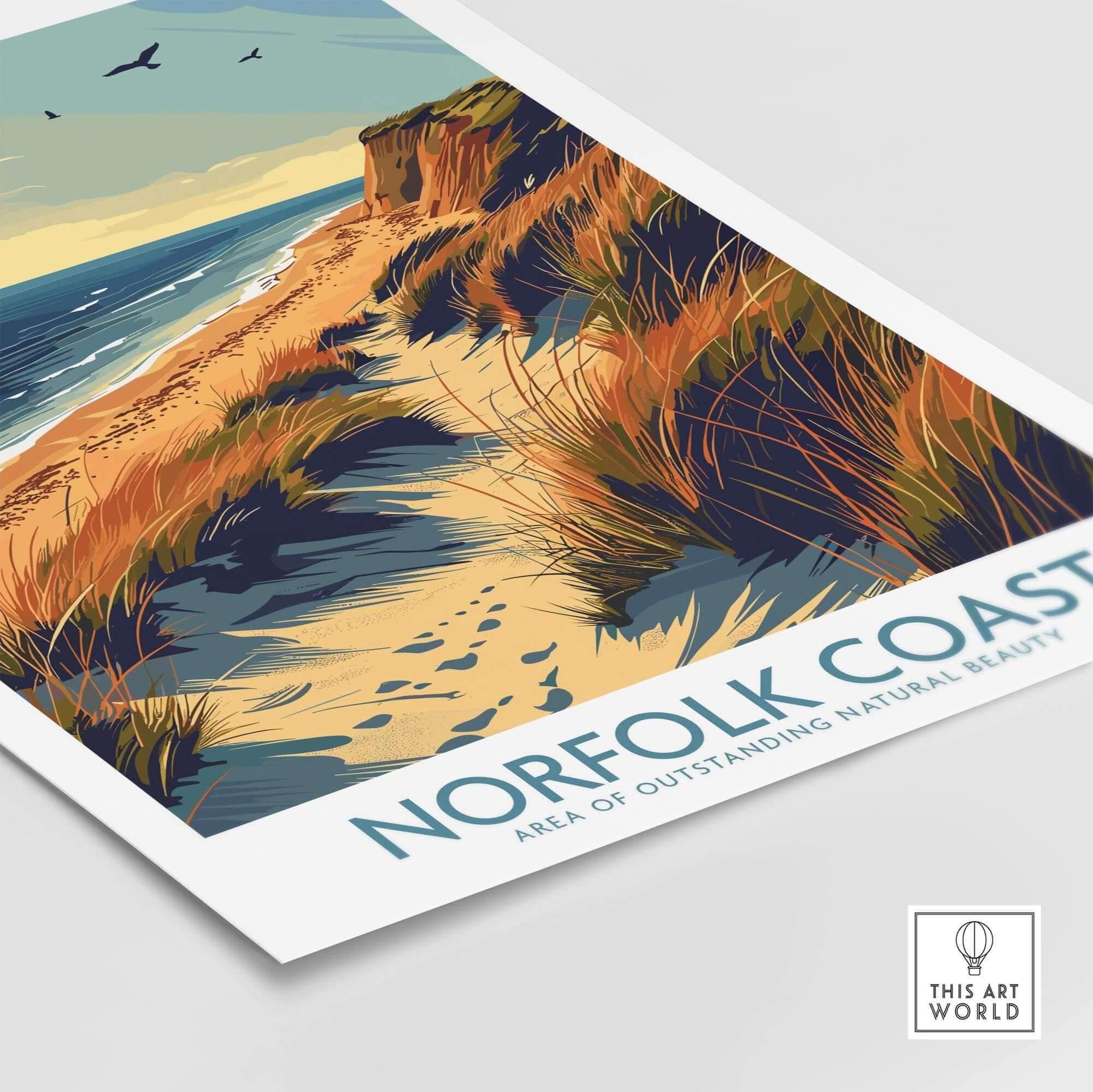 Norfolk Coast Wall Art Print showcasing serene coastal landscapes and natural beauty of the Norfolk Coast.