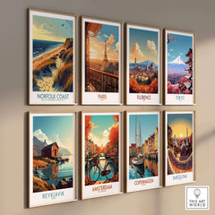 Norfolk Coast Wall Art Print collection featuring beautiful landscapes and iconic cityscapes.