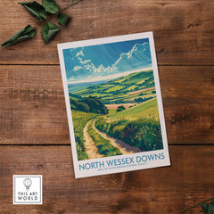 North Wessex Downs Art Print showcasing the stunning English countryside and natural beauty.