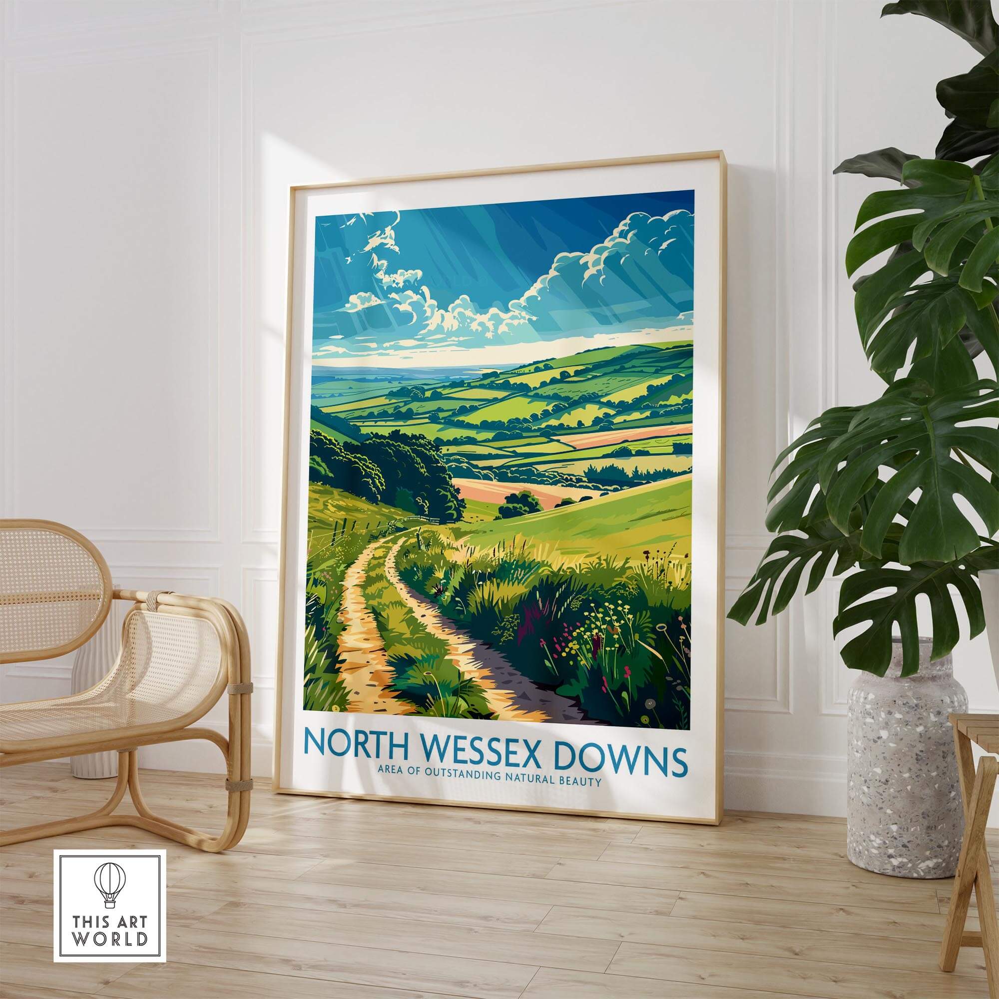 North Wessex Downs Art Print showcasing the beauty of the English countryside in home decor.