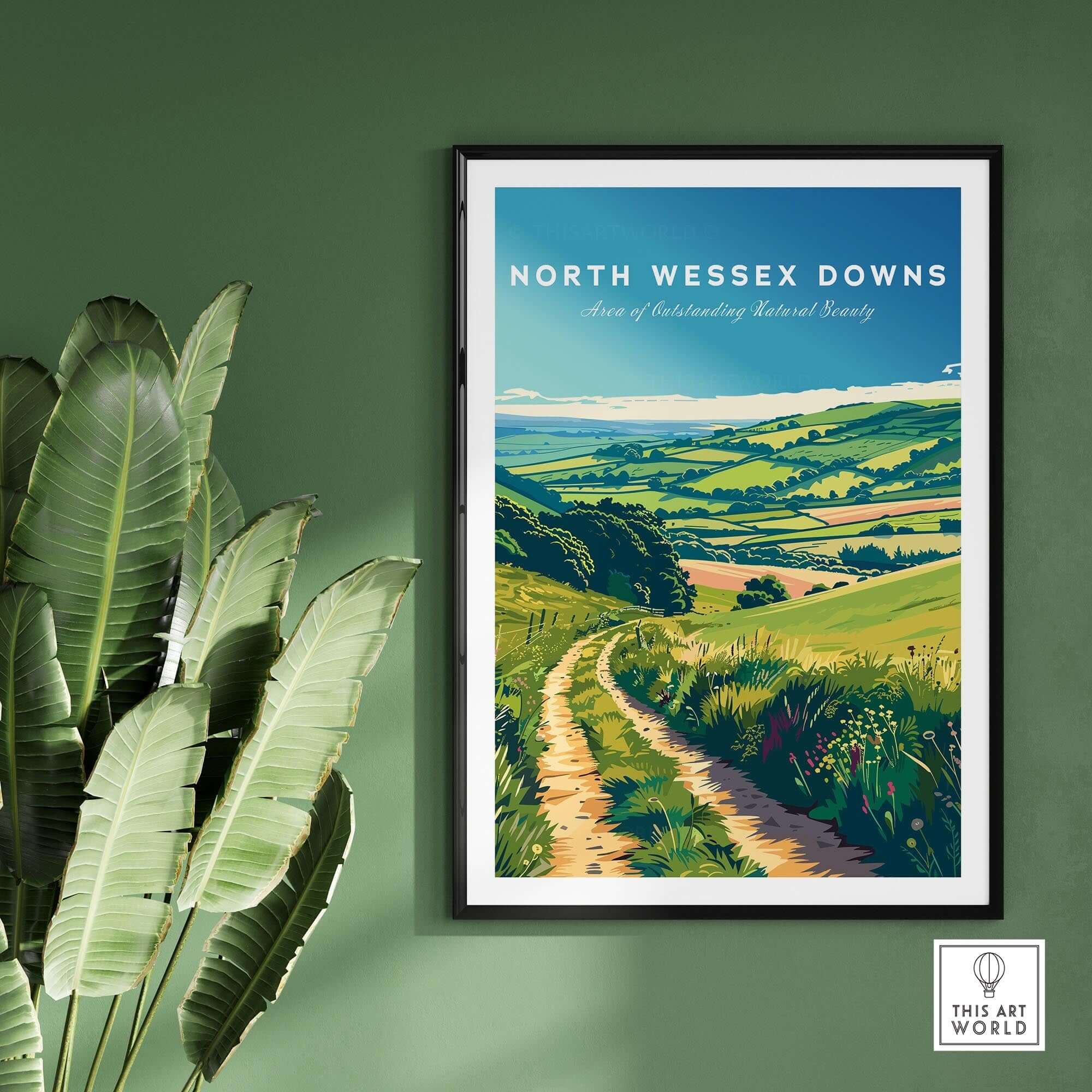 North Wessex Downs Poster showcasing the vibrant countryside of Southern England.