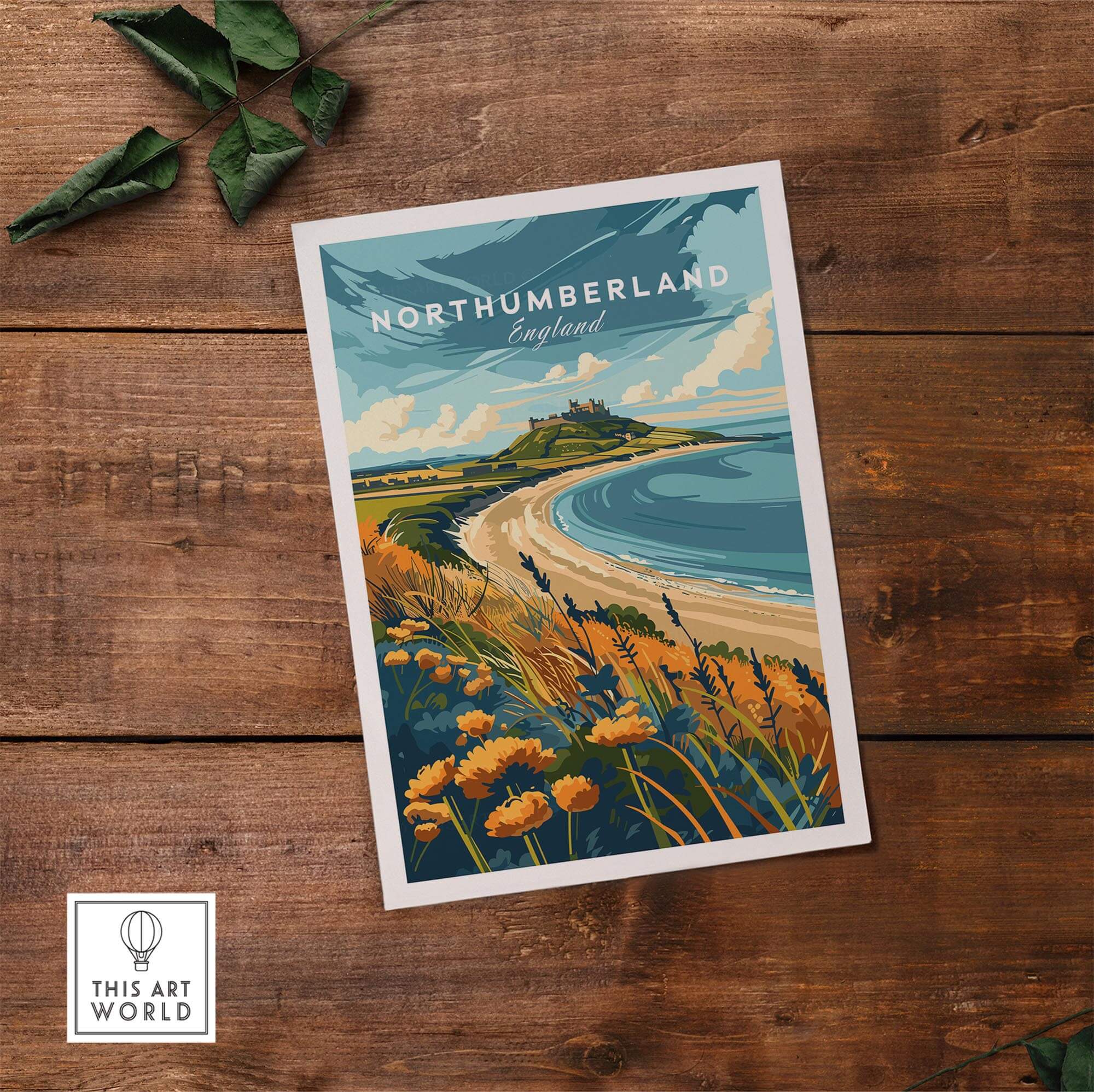 Northumberland Coast Print featuring vibrant seascapes and wildflowers on the Northumberland coastline.