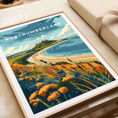 Beautiful Northumberland Coast Print showcasing tranquil seascapes and vibrant landscapes of England.