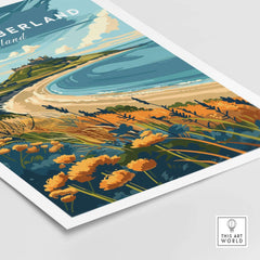 Northumberland Coast Print showcasing the beautiful seascape and vibrant flora of the Northumberland coast.