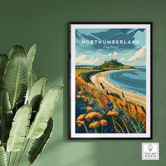 Northumberland Coast Print showcasing the stunning beauty of England's coastline and vibrant landscape.