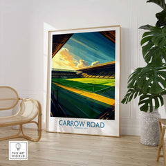 Norwich City - Carrow Road inspired Football Stadium Wall Art Print featuring a vibrant view of the stadium.