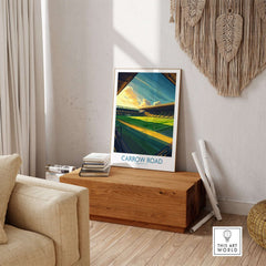 Norwich City - Carrow Road inspired Football Stadium Wall Art Print displayed in a stylish home setting.