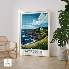 Nova Scotia Poster Canada showcasing stunning landscapes and vibrant scenery in a beautiful coastal setting.