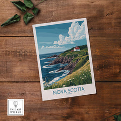 Nova Scotia Poster Canada showcasing stunning coastal landscapes and vibrant scenery of Nova Scotia, Canada.