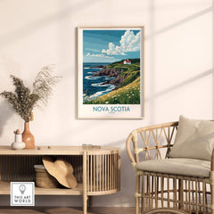 Nova Scotia Poster Canada featuring stunning coastal scenery and landscapes in a modern interior setting.