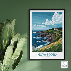 Nova Scotia Poster Canada featuring stunning coastal landscapes and vibrant scenery, perfect for home decor.