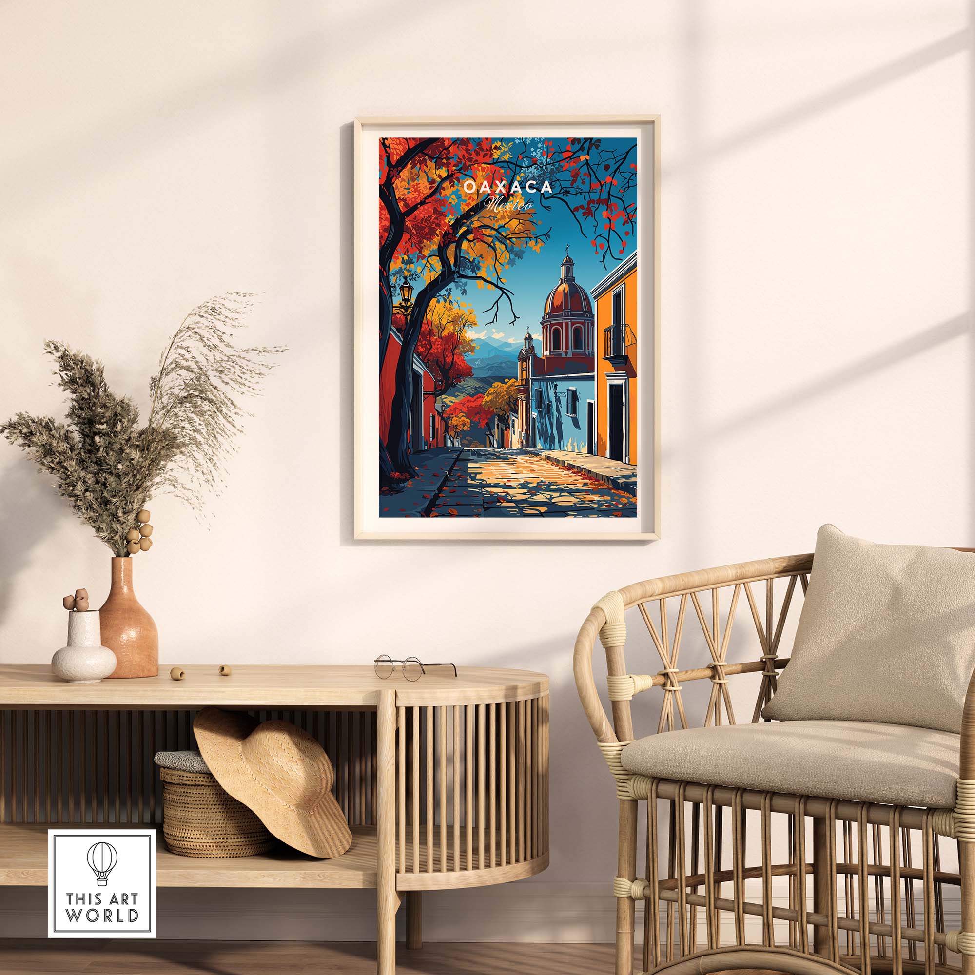 Vibrant Oaxaca Art Print - Colorful Mexico Wall Decor – This Art World