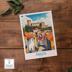 Obidos Portugal Wall Art Print featuring vibrant colors and intricate details of the charming streets and architecture.
