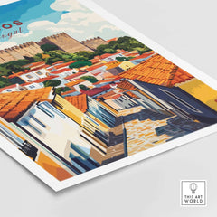 Obidos Print Portugal showcasing the vibrant rooftops and historic buildings of the picturesque town in Portugal.