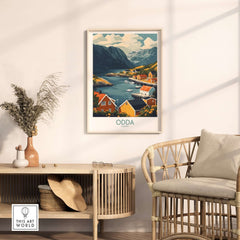 Odda Travel Print featuring a scenic view of Norway, bringing wanderlust and adventure home.