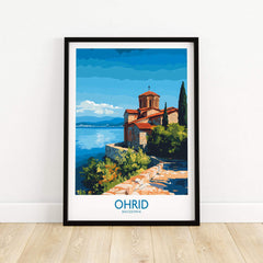 Ohrid Macedonia Wall Art Print featuring the Monastery Saint Naum by the stunning lake.