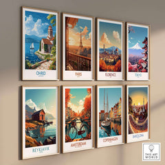 Ohrid Poster Macedonia capturing the scenic beauty of Ohrid and other iconic cities in framed wall art prints.