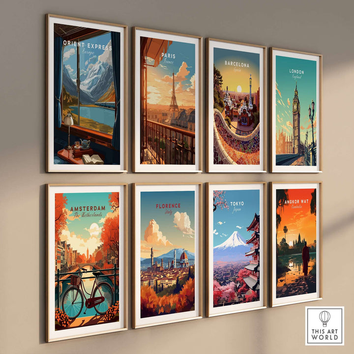 Orient Express Wall Art Print | Alps Travel Home Decor showcasing iconic travel scenes in elegant frames.