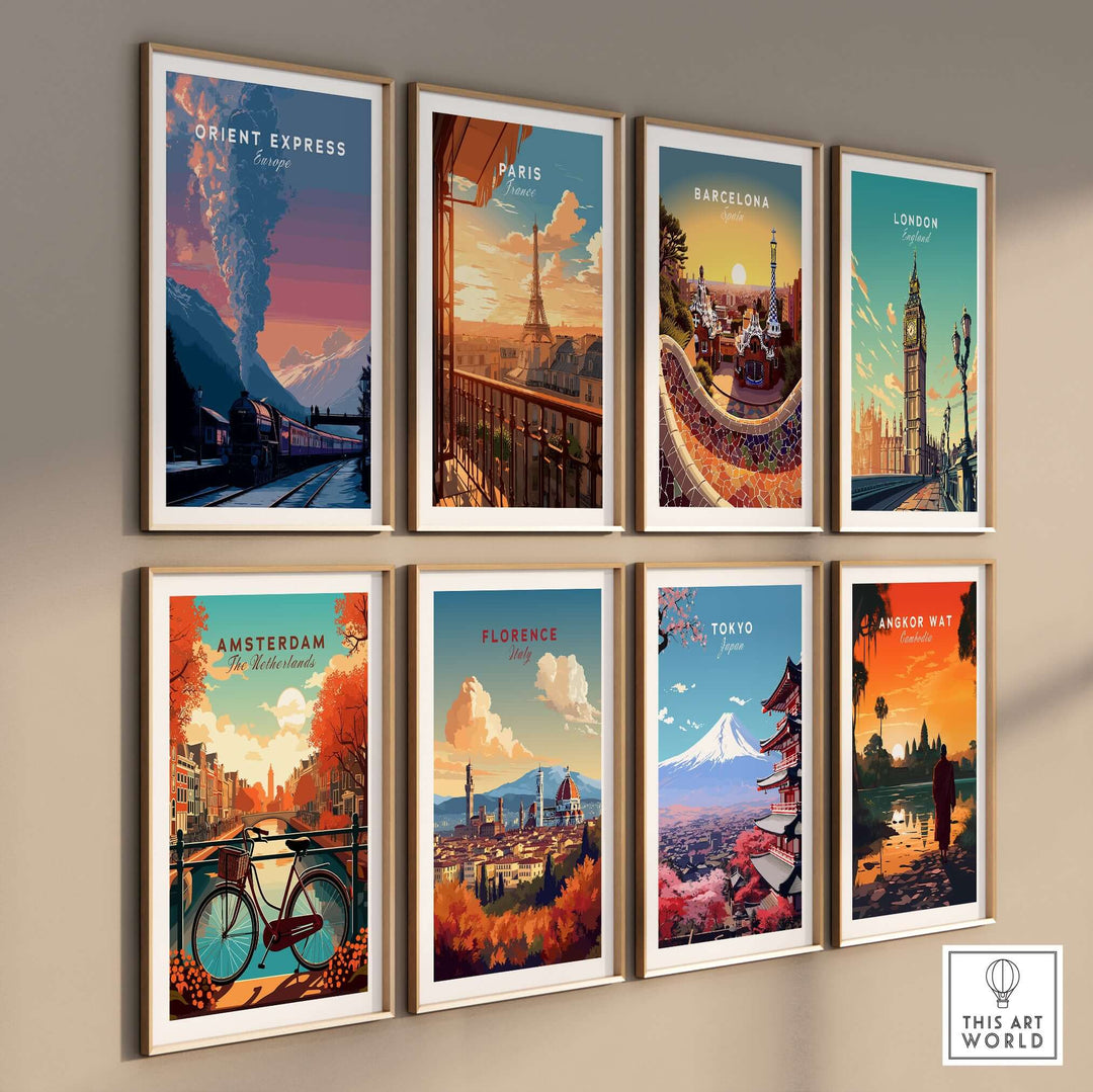 Orient Express Poster Luxury Rail Travel Poster among travel-themed wall art prints.