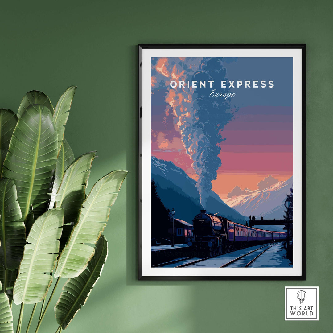 Orient Express Poster Luxury Rail Travel Poster capturing the grandeur of the iconic train journey in a stylish decor.
