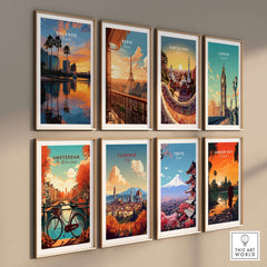 Orlando Print | Florida Urban Wall Decor showcased in a stylish gallery wall with various city prints.
