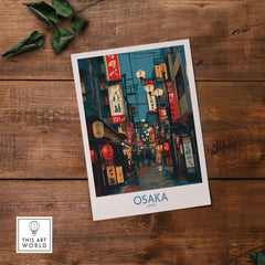 Osaka Japan Wall Art Print featuring vibrant streets and iconic signs in Osaka, Japan.