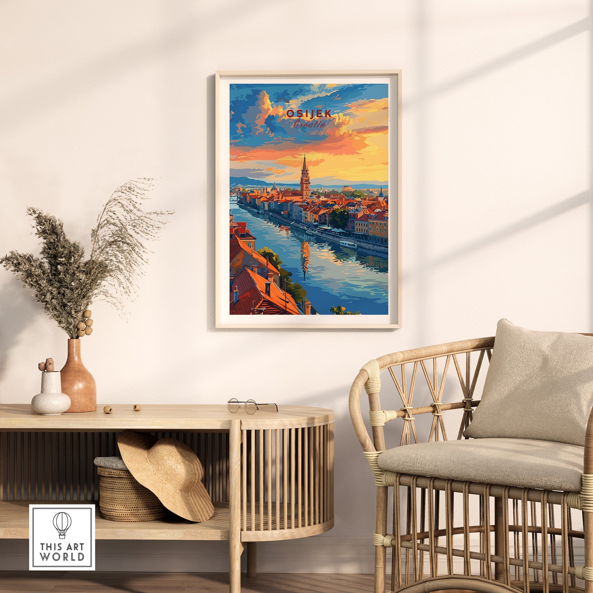 Osijek Travel Poster Croatia-This Art World