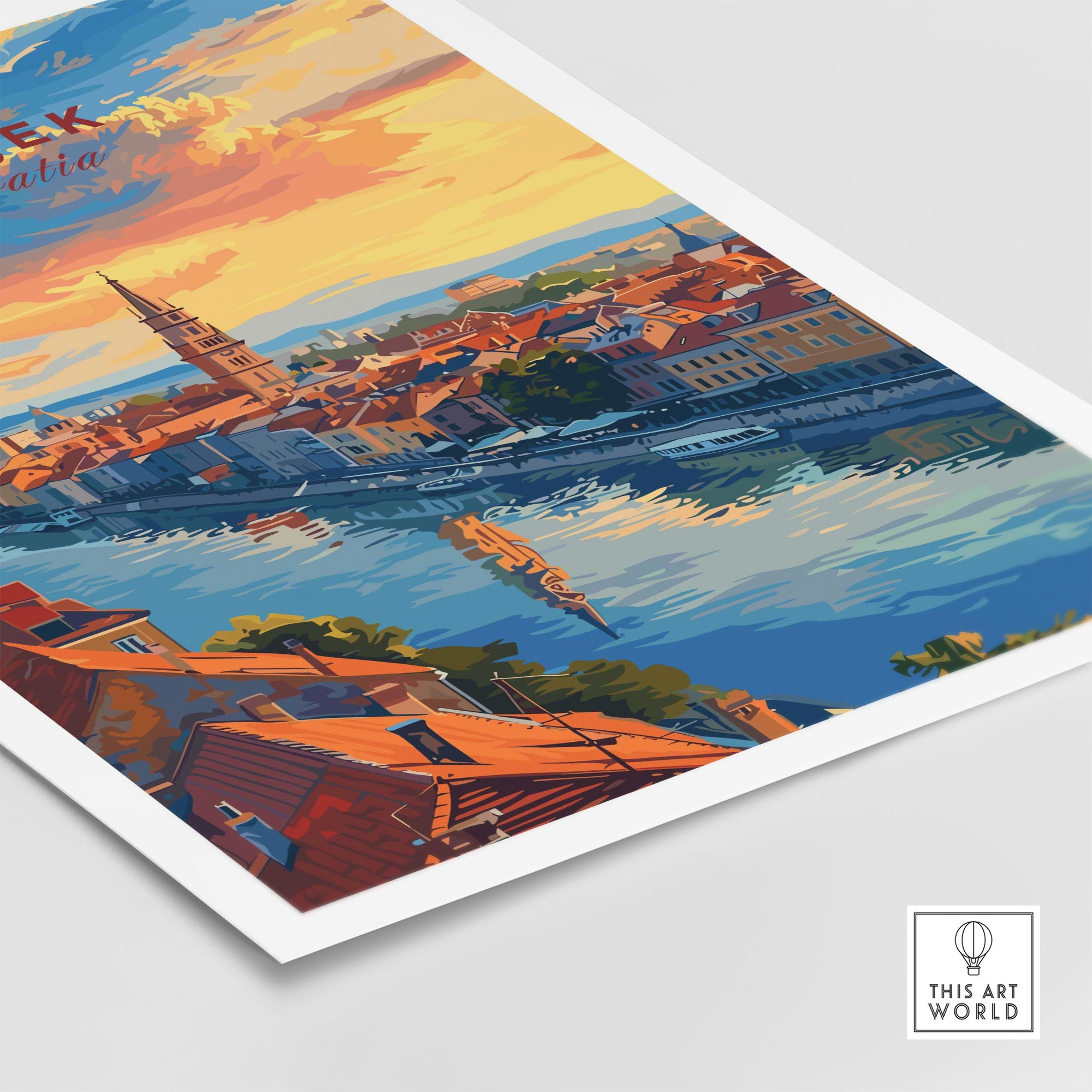 Osijek Travel Poster Croatia-This Art World