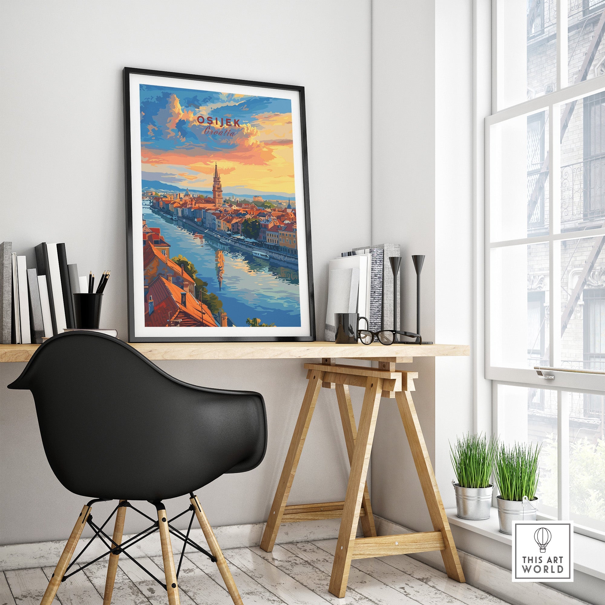 Osijek Travel Poster Croatia-This Art World