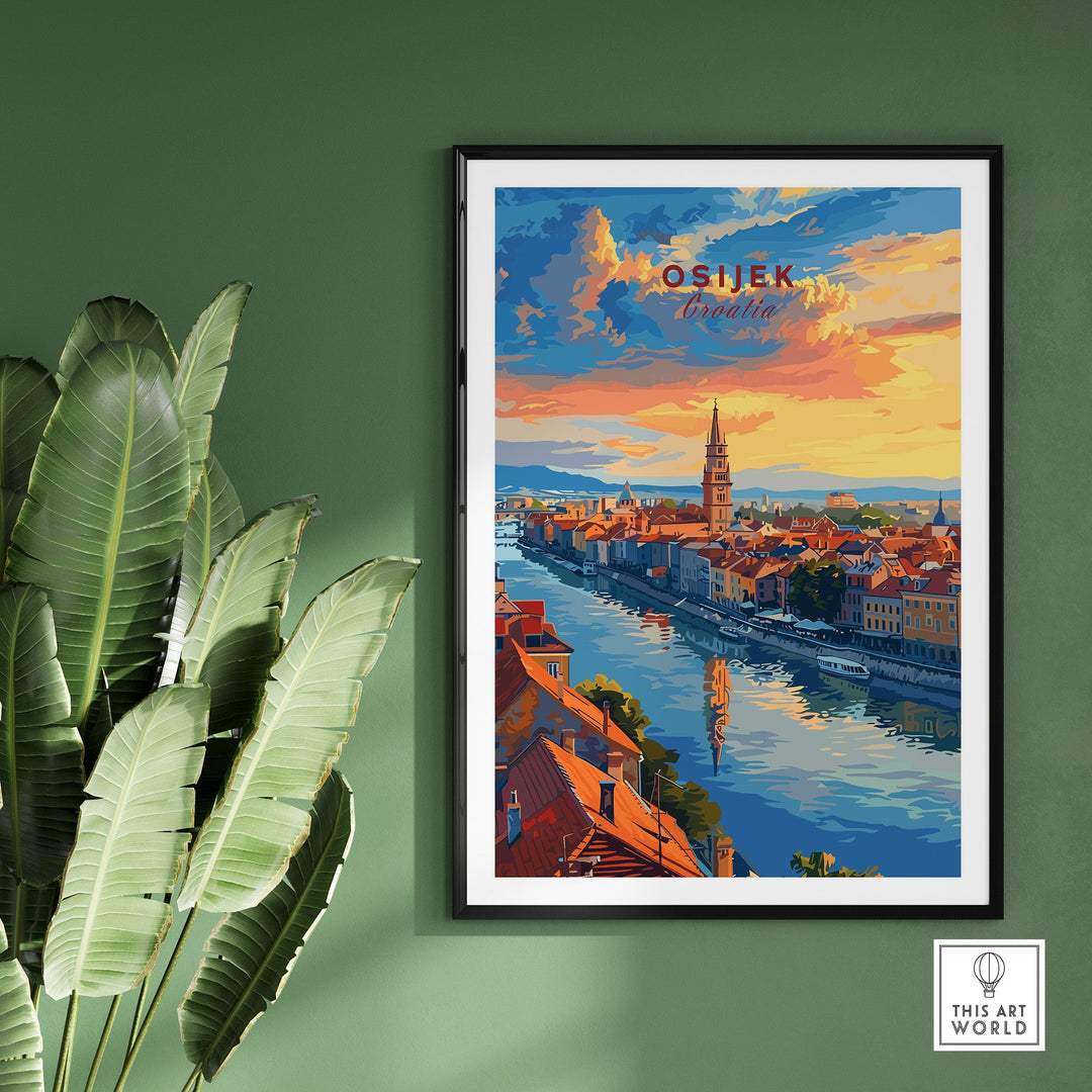 Osijek Travel Poster Croatia-This Art World