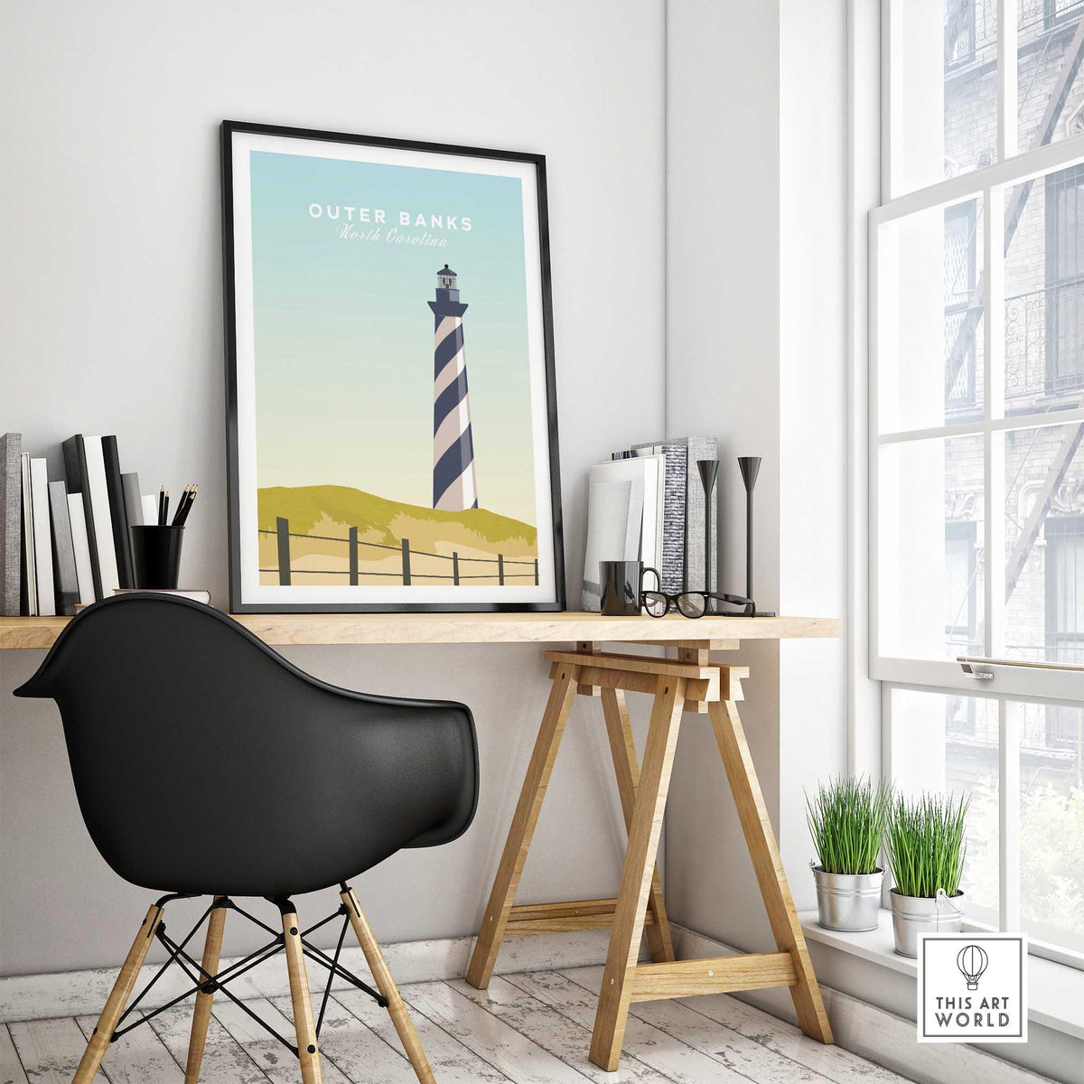 Outer Banks Minimalist Poster-This Art World