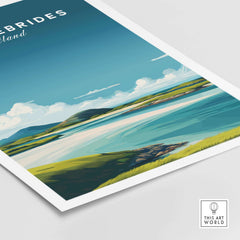 Outer Hebrides Art Print - Scottish Beach Poster - Minimalist Scottish Landscape showcasing serene coastal beauty.