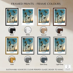 Oxnard California Poster | Vintage Beach Town Street Scene Canvas Print with various frame colors options.