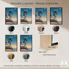 Oxnard California Wall Art Print | Pacific Coast Palms Travel Poster with frame color options