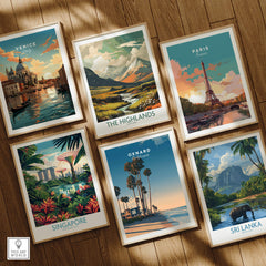 Oxnard California Wall Art Print | Pacific Coast Palms Travel Poster collection featuring Venice, The Highlands, Paris, Singapore, and Sri Lanka.