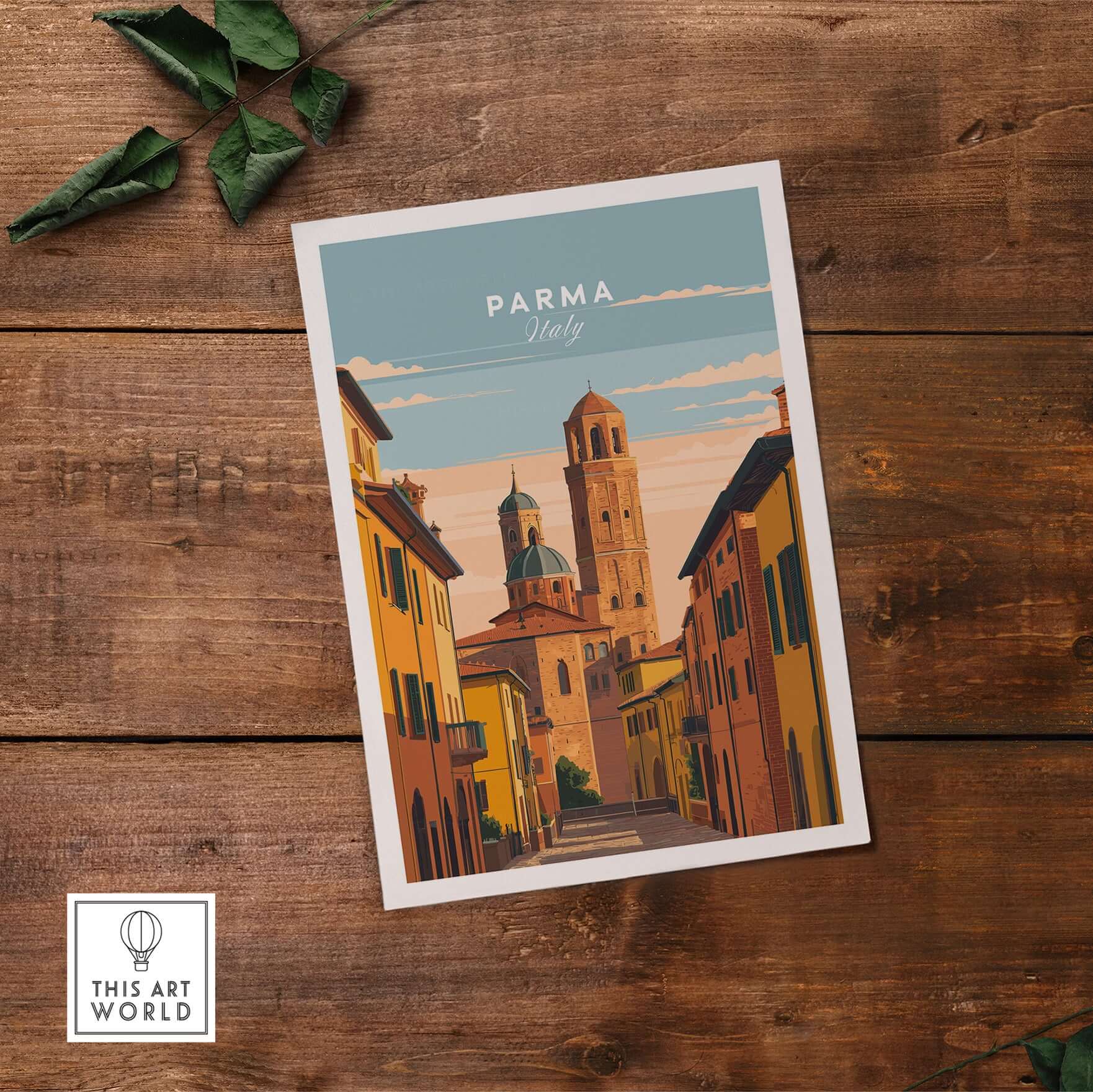 Parma Art Print - Italian Street Scene Poster - Italy Wall Art showcasing a charming cityscape of Parma.