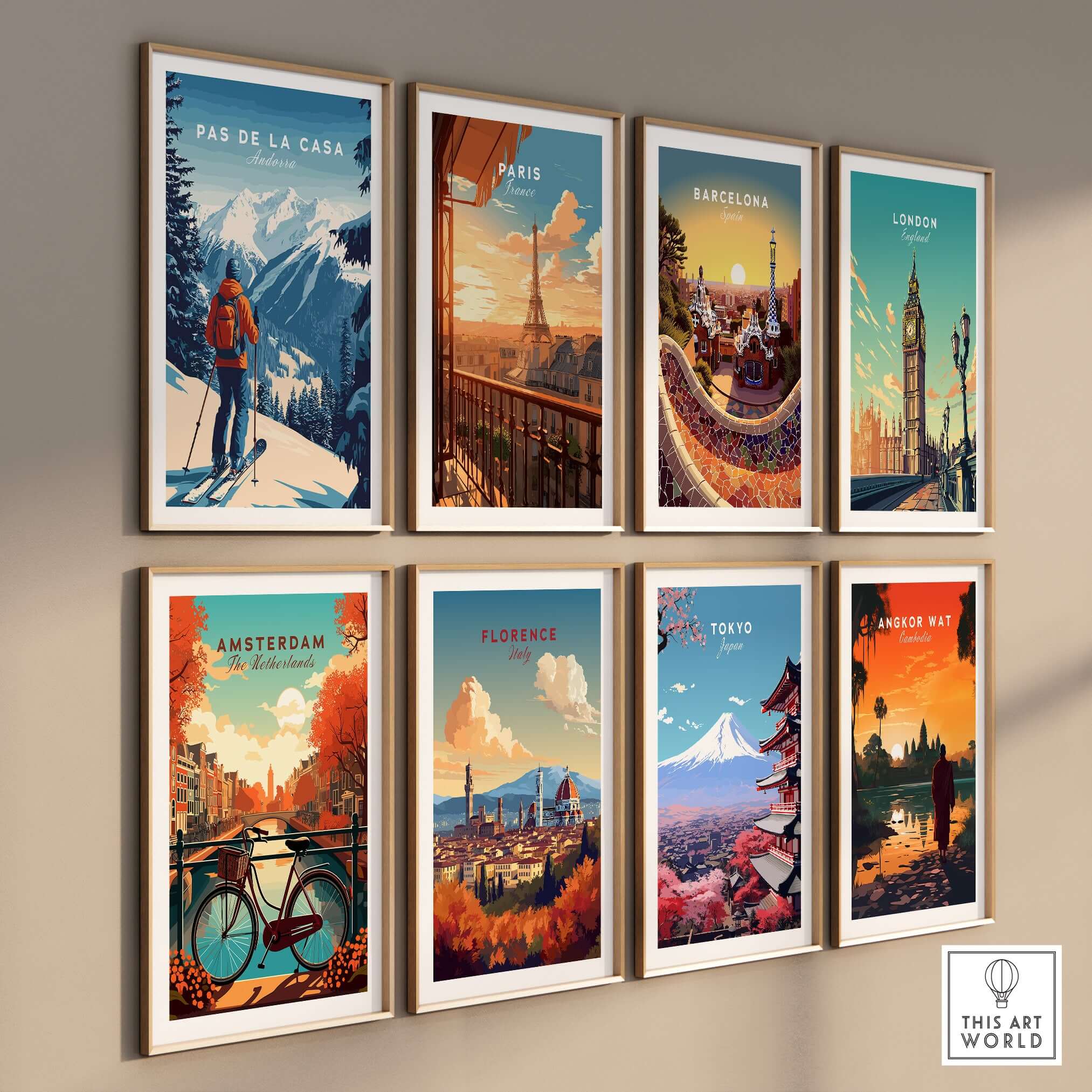 Pas de la Casa Poster Grandvalira Ski Print | Snow and Ski Wall Decor featuring scenic travel prints on display.