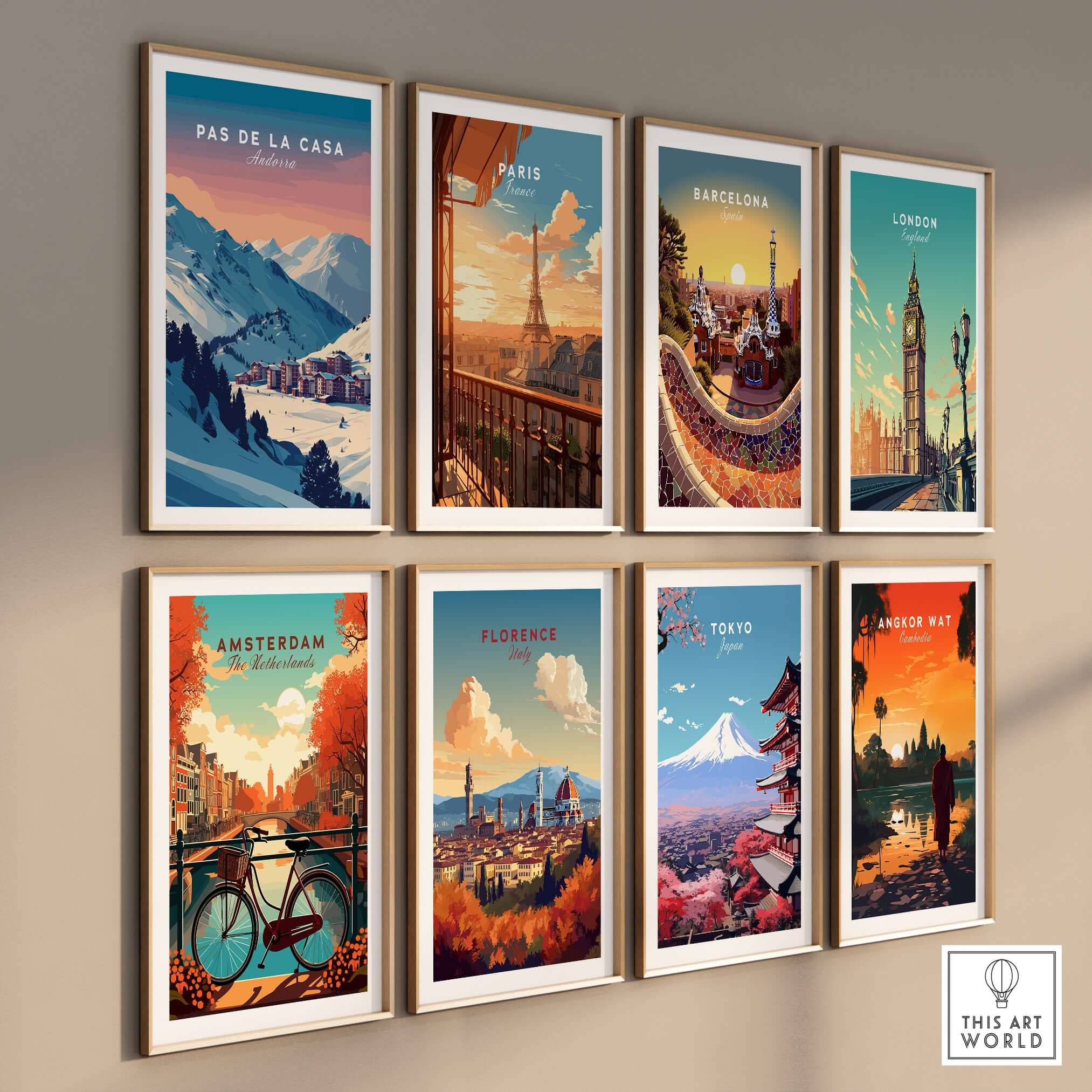 Pas de la Casa Wall Art | Andorra Travel Print showcasing vibrant travel art including popular city destinations.