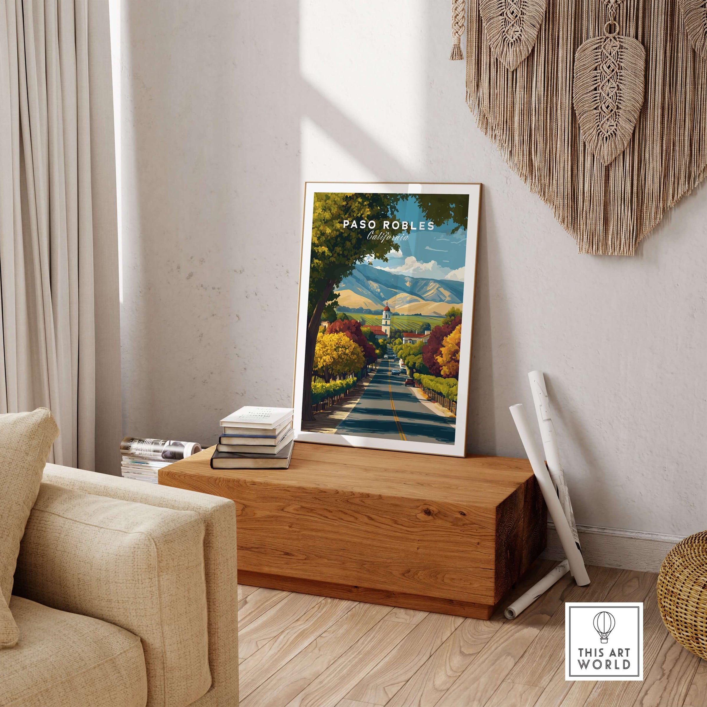 Paso Robles Print | California Home Decor showcasing a scenic landscape in elegant home setting.