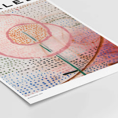 Paul Klee Blossoming Abstract Floral Modern Poster Art Print Decor featuring a pink flower design with intricate dot patterns.