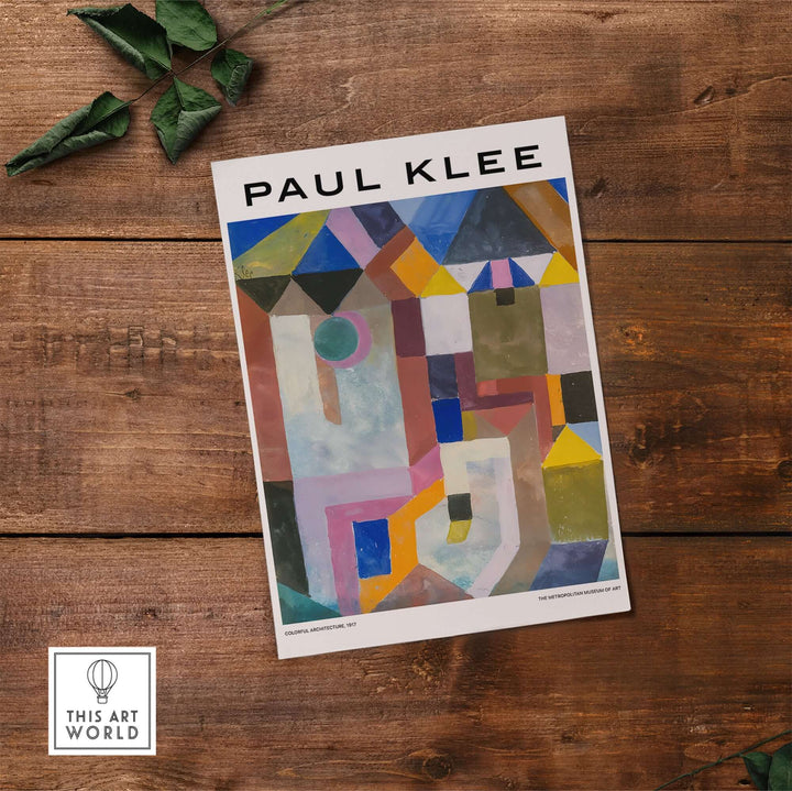 Paul Klee Colorful Architecture Abstract Geometric Art Print featuring vibrant colors and unique shapes.