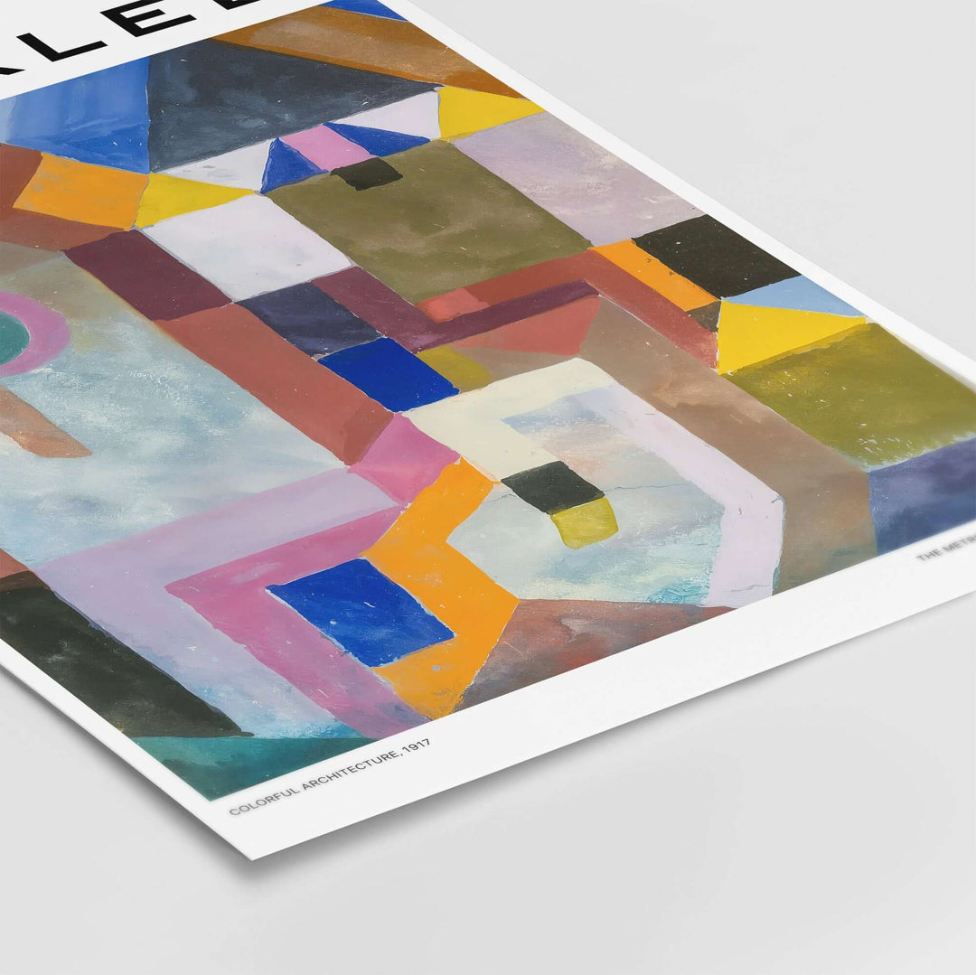 Paul Klee colorful architecture abstract geometric poster art print featuring vibrant shapes and colors.