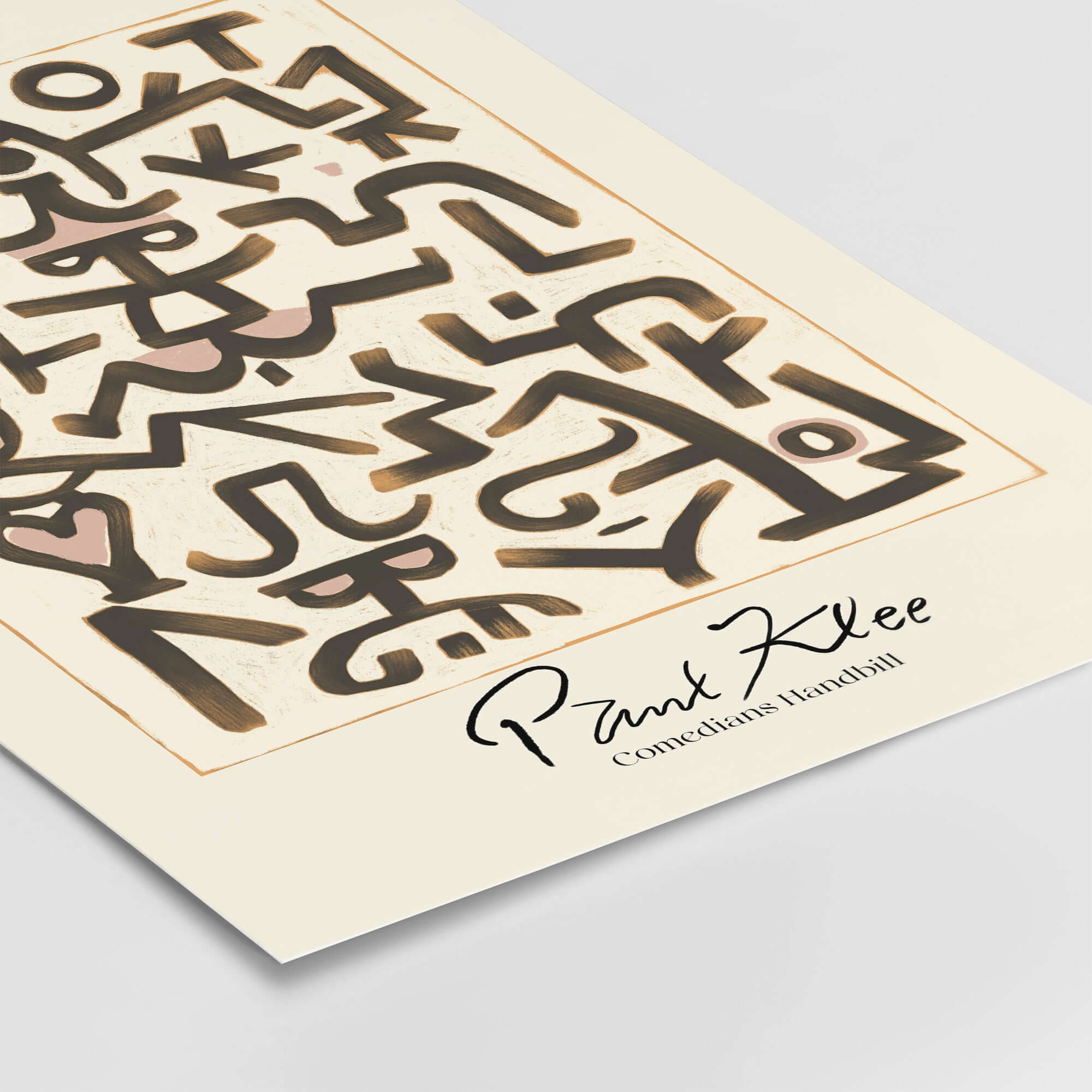 Paul Klee Comedians Handbill Abstract Figures Poster Modern Art Print featuring whimsical symbols and shapes.