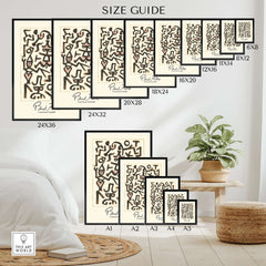 Paul Klee Comedians Handbill Abstract Figures Poster Modern Art Print size guide display with various frame options