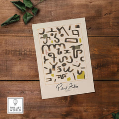 Paul Klee Gesetz Abstract Symbols Modern Art Print Wall Poster Decor featuring abstract symbols and shapes in a modern design.