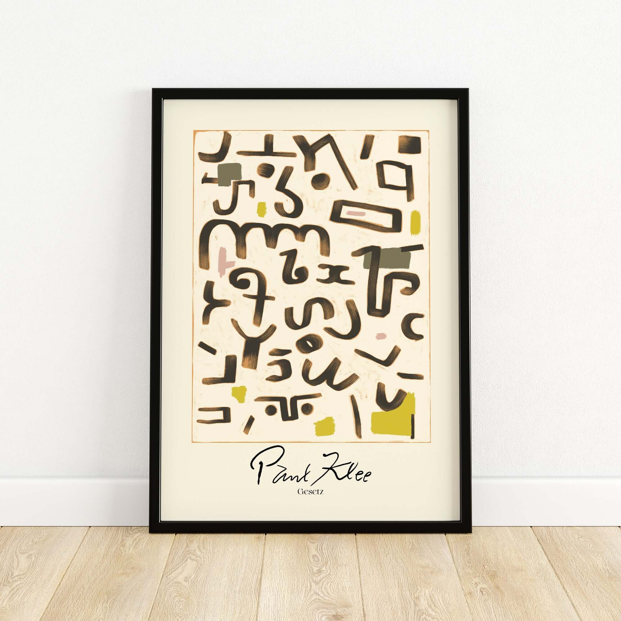 Paul Klee Gesetz Abstract Symbols Modern Art Print Wall Poster Decor featuring abstract shapes and symbols.