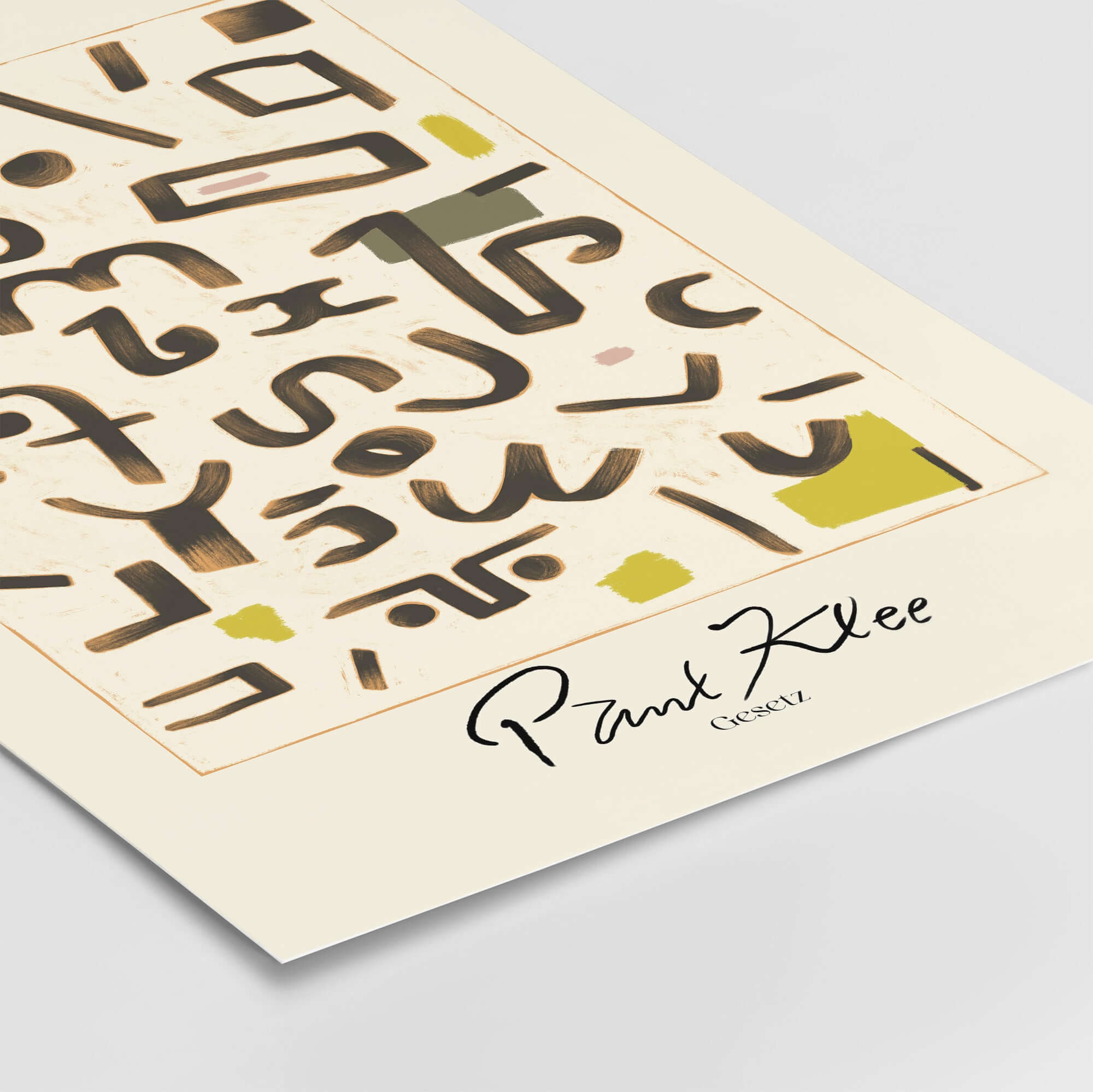 Paul Klee Gesetz Abstract Symbols Modern Art Print Wall Poster Decor featuring unique symbols and lines on canvas.