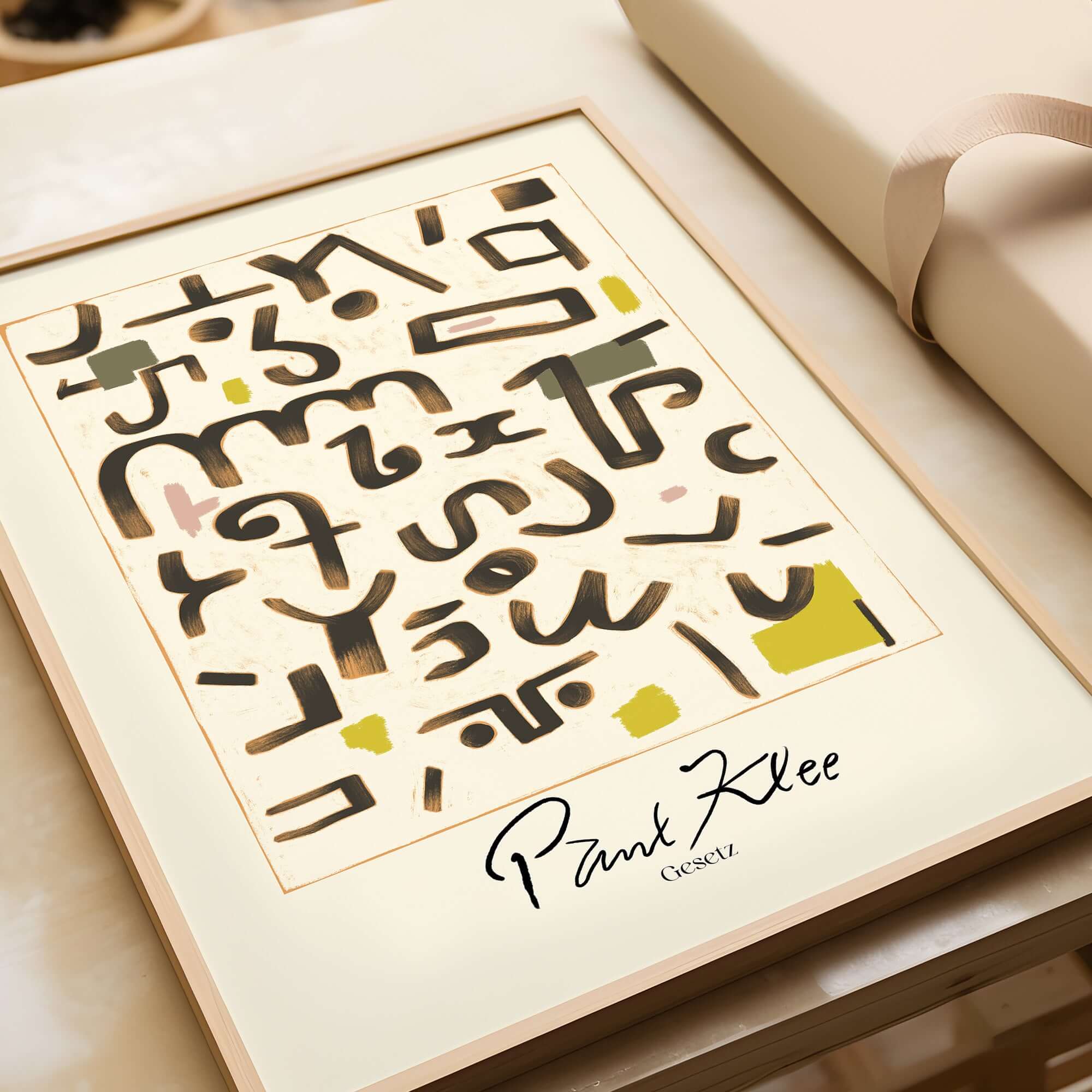 Paul Klee Gesetz Abstract Symbols Modern Art Print Wall Poster Decor featuring unique symbols and lines.